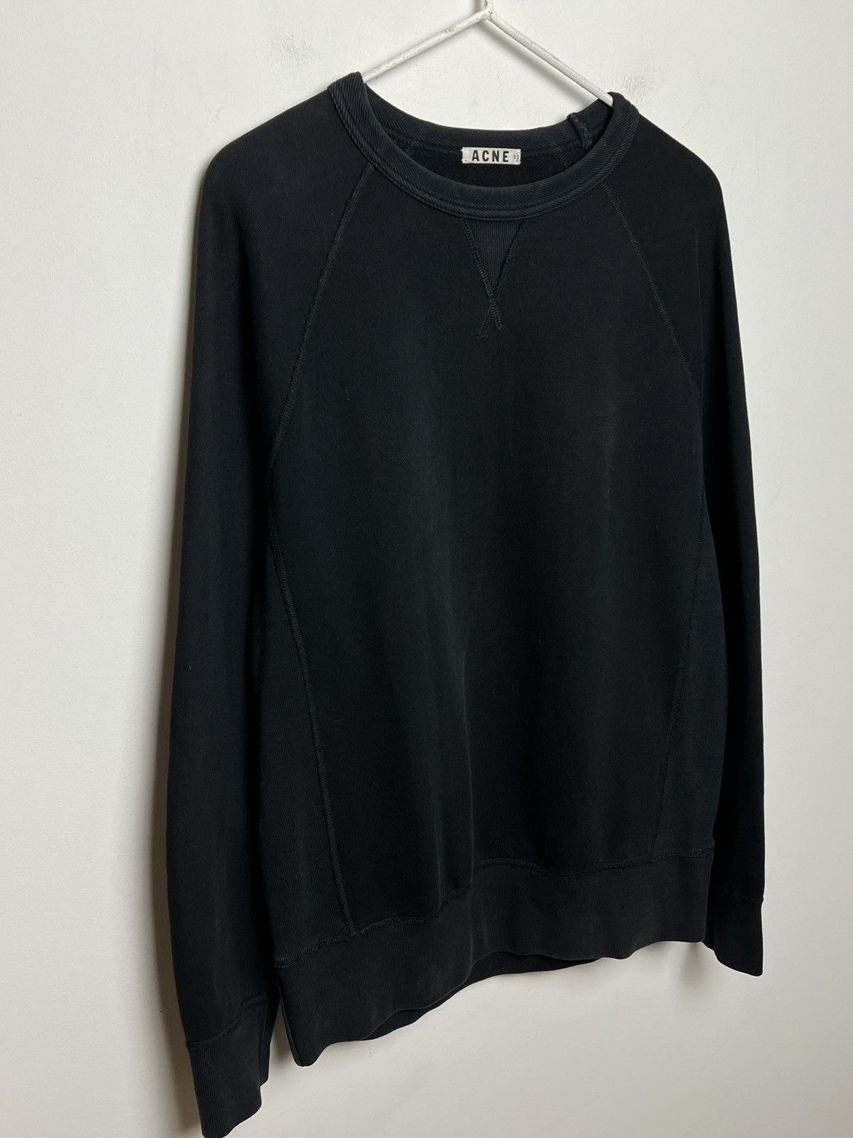 Acne Studios acne y2k washed black crewneck sweatshirt Size US L / EU 52-54 / 3 - 7 Thumbnail
