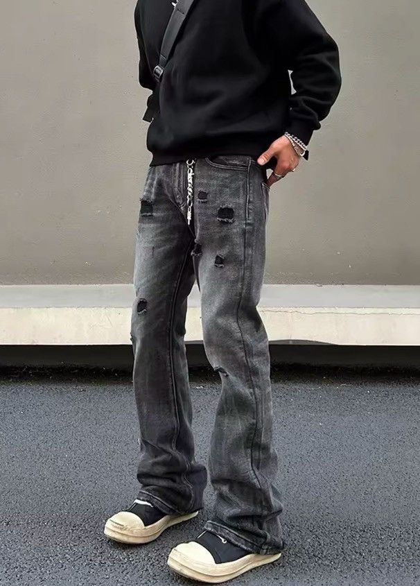 Jean Washed Stacked Jeans, Flared Jeans Size US 31 - 1 Thumbnail
