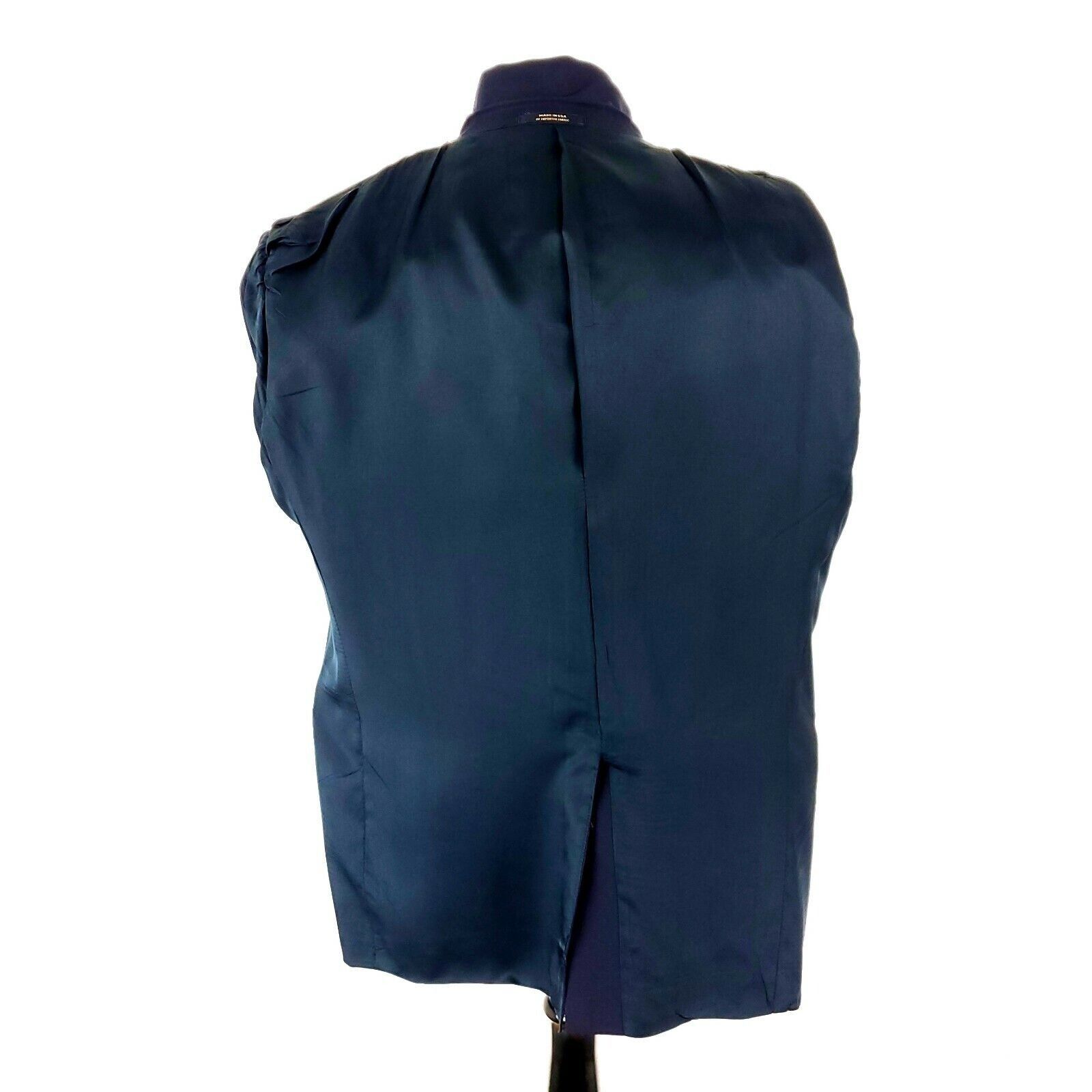 Hart Schaffner Marx Hart Schaffner Marx Wool 2 Gold Button Blazer 42R Blue Size 42R - 9 Thumbnail