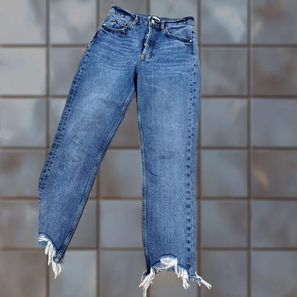 Anine Bing ANINE BING Sonya High-Rise Skinny Jeans with Raw Frayed Hem 27 Jeans Women 27 Blue Straight Mens Womens Girls Size 27" / US 4 / IT 40 - 1 Thumbnail