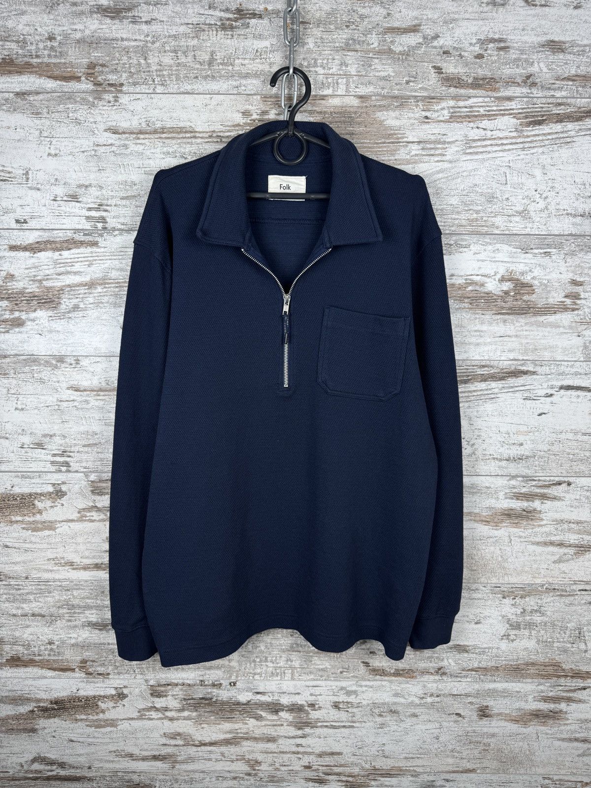 Folk Mens Folk 1/3 zip sweatshirt luxury navy hoodie polos Size US XL / EU 56 / 4 - 2 Thumbnail