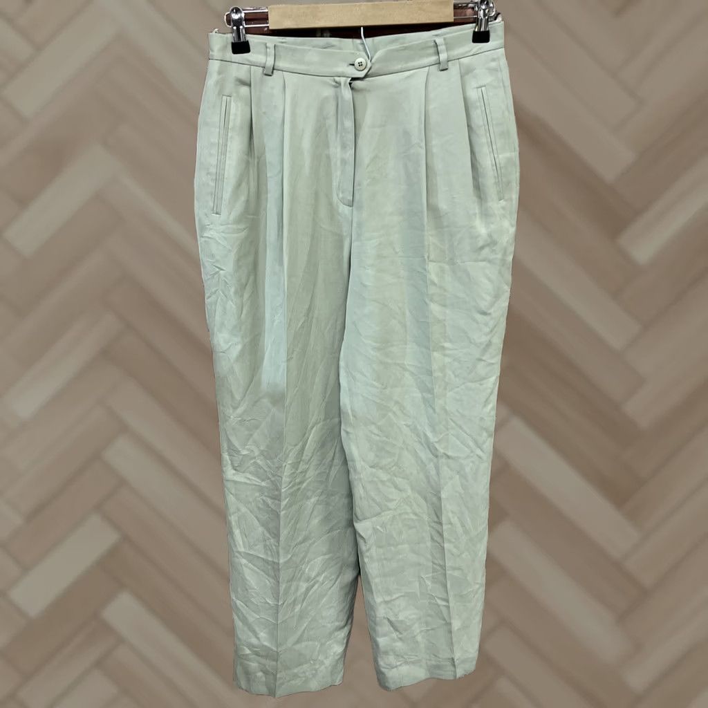 Liz Claiborne Liz Claiborne Pants Womens Size 10 Beige Wide Leg Linen Blend Classic Size 32" / US 10 / IT 46 - 1 Thumbnail