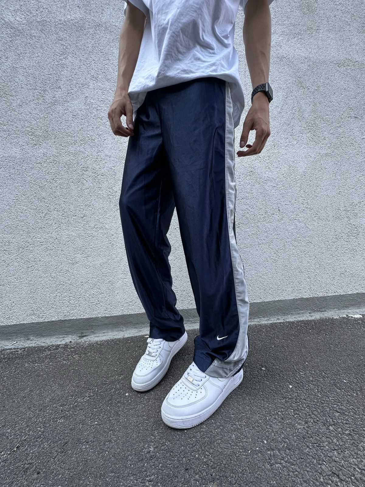 Nike × Vintage Vintage Nike track pants blue Size US 33 - 2 Thumbnail