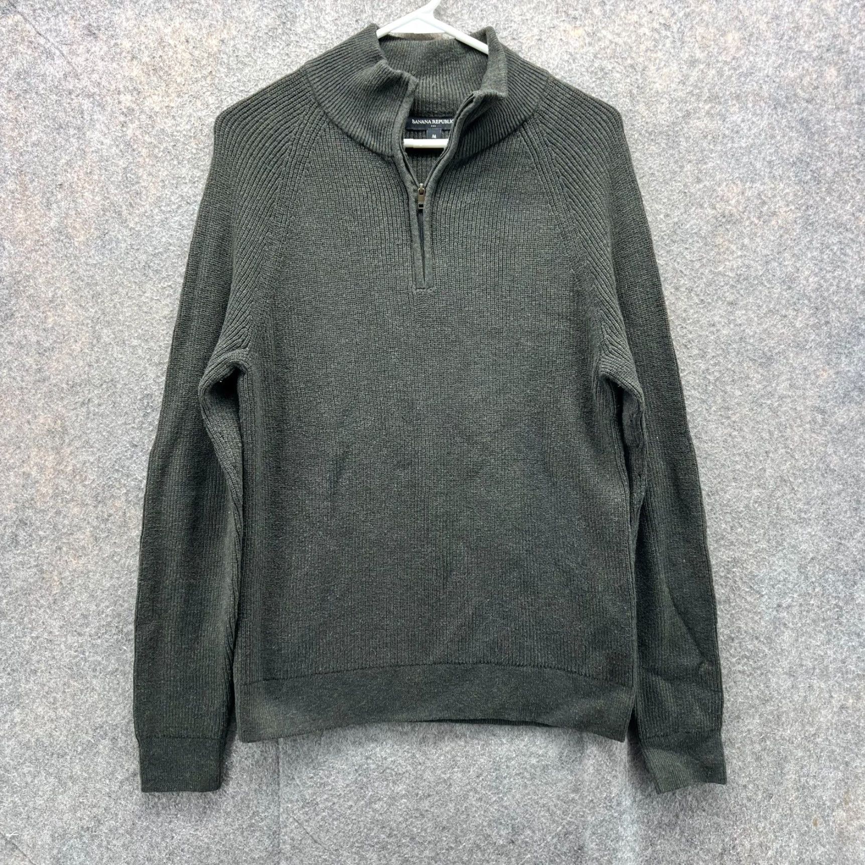 Banana Republic VINTAGE Banana Republic Sweater Mens Medium Olive Green 1/4 Zip Pullover Fleece Size US M / EU 48-50 / 2 - 2 Thumbnail