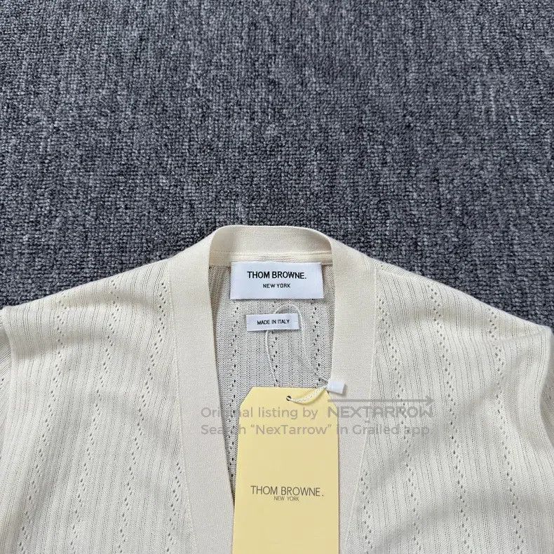 Thom Browne Thom Browne White striped knit cardigan Size S / US 4 / IT 40 - 3 Thumbnail
