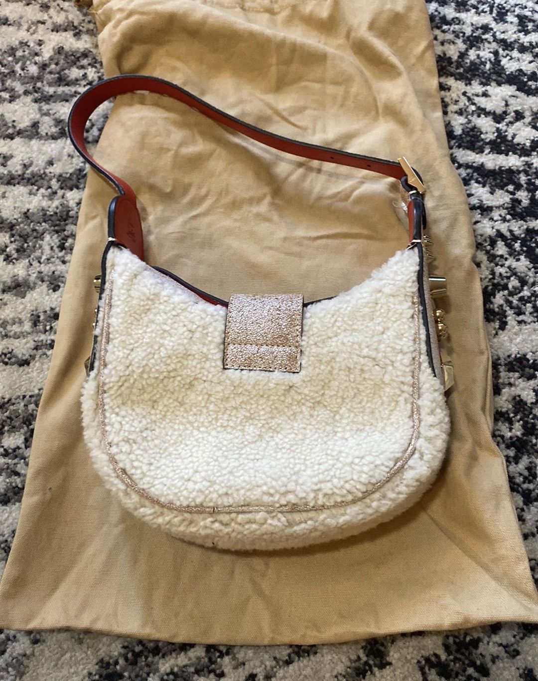 Christian Louboutin Carasky Mini Genuine Shearling Bag