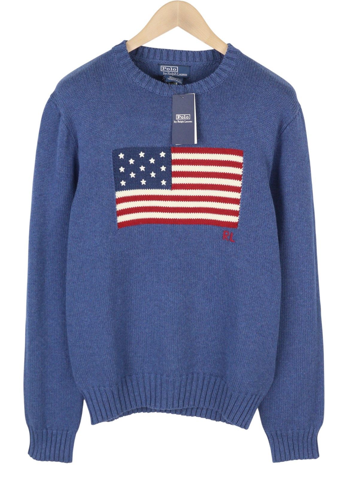 Ralph Lauren BLUE L Cotton USA Flag Pullover 86950 Size US L / EU 52-54 / 3 - 2 Thumbnail