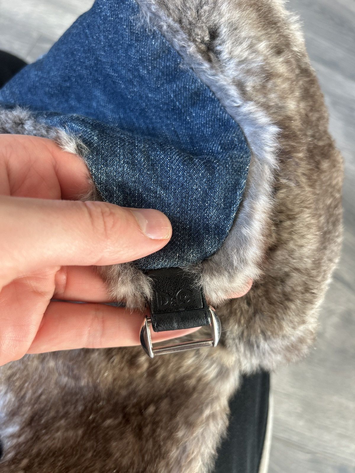 Dolce & Gabbana Dolce & Gabbana Denim & Rabbit Fur Trapper Hat Size ONE SIZE - 7 Thumbnail