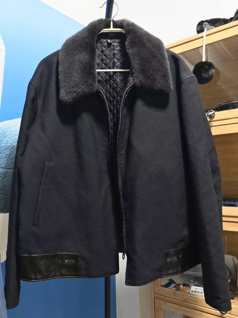 Yohji Yamamoto 01 aw fur collar patchwork jacket 2503-Nexta