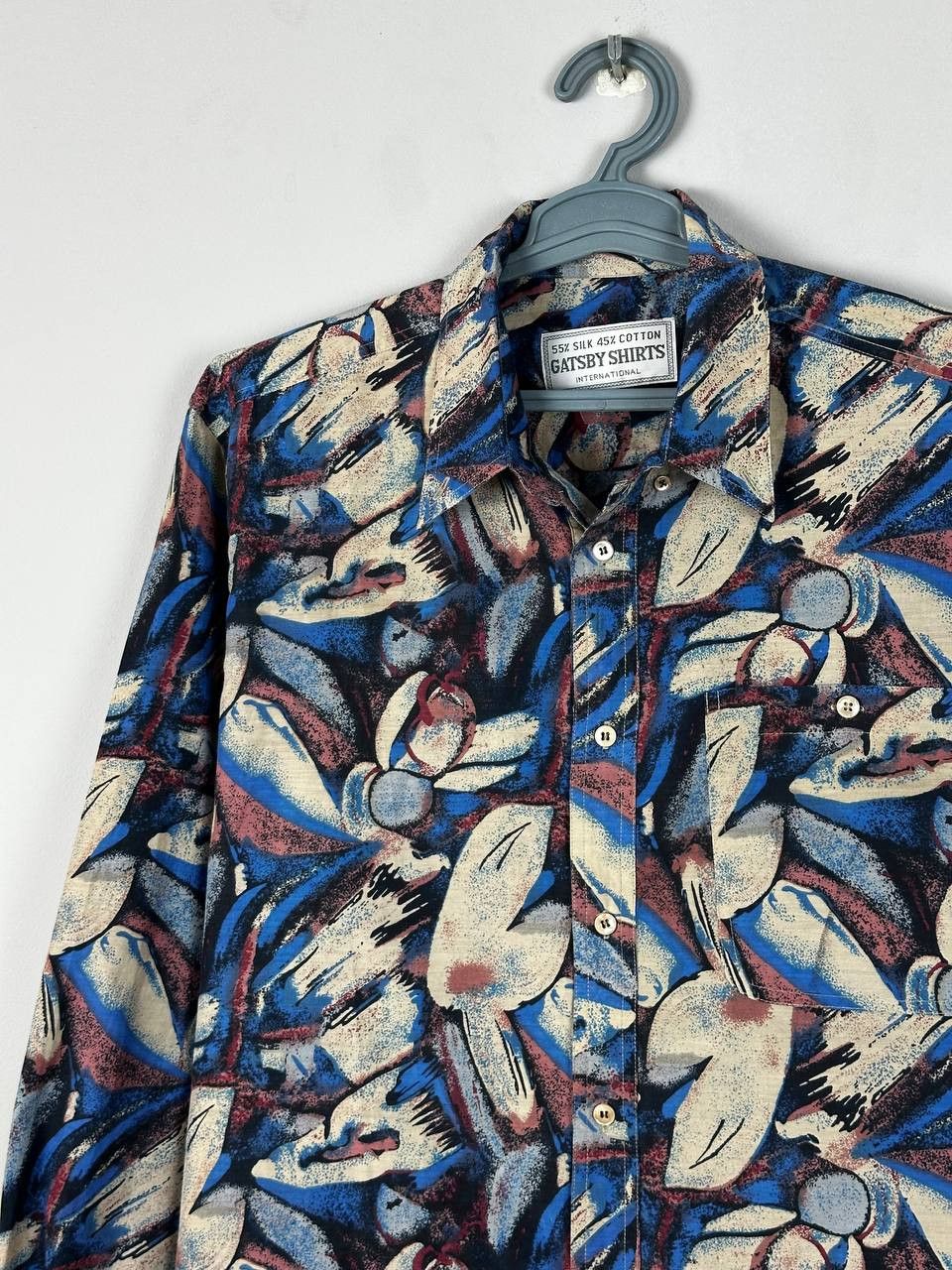 Designer Vintage Painted Graphic Print Silk Long Sleeve Shirt Size US L / EU 52-54 / 3 - 3 Thumbnail