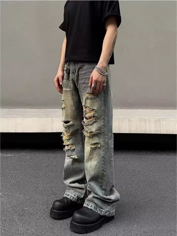 Jean DISTRESSED Denim Jeans, Ripped Jeans Size US 26 / EU 42 - 7 Thumbnail