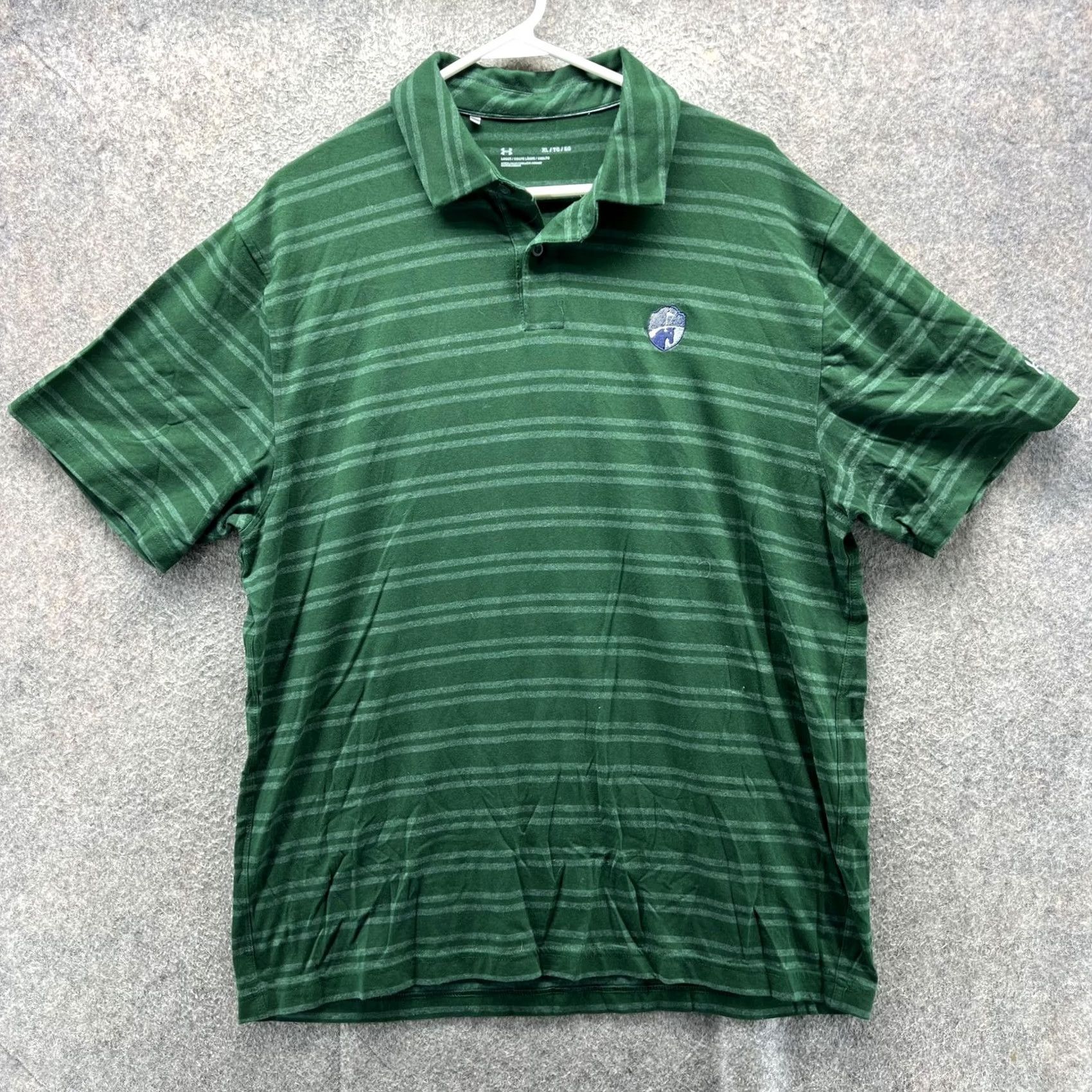 Under Armour Under Armour Polo Shirt Mens XL Green Striped Short Sleeve Golf Performance Size US XL / EU 56 / 4 - 2 Thumbnail