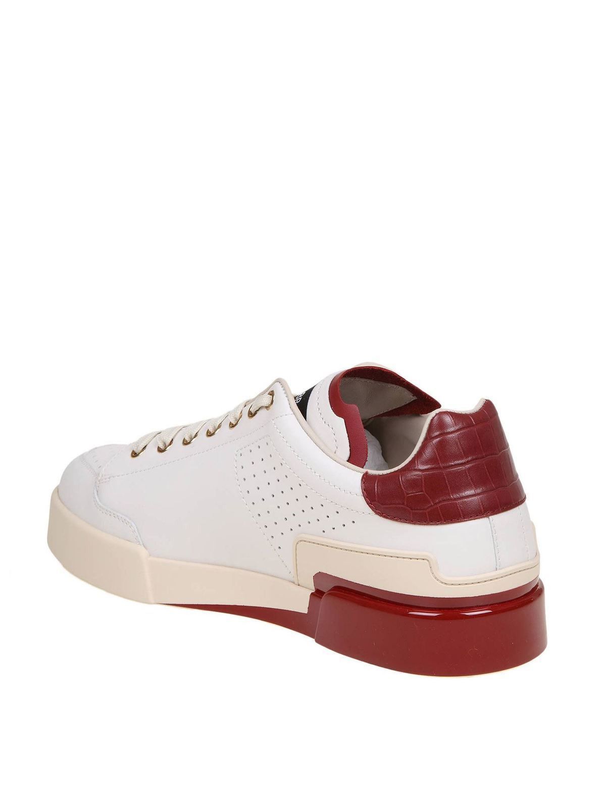 Dolce & Gabbana o1y0125 Logo Low-Top Sneakers in White/Red Size US 6 / EU 39 - 2 Thumbnail