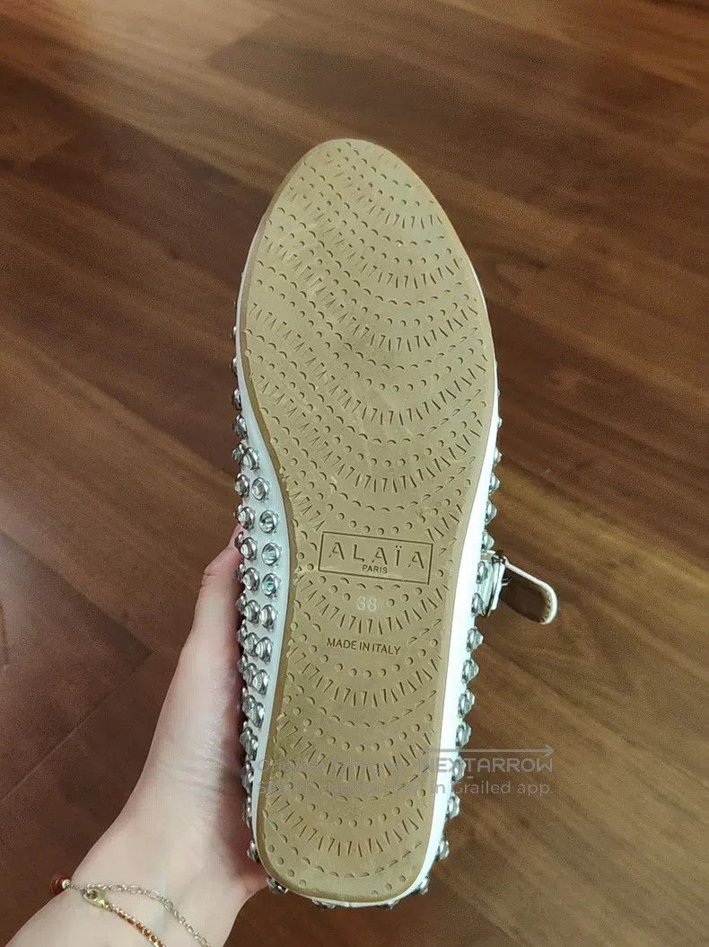 Alaia Alaia White Crystal Ballet Shoes Size US 7.5 / IT 37.5 - 3 Thumbnail