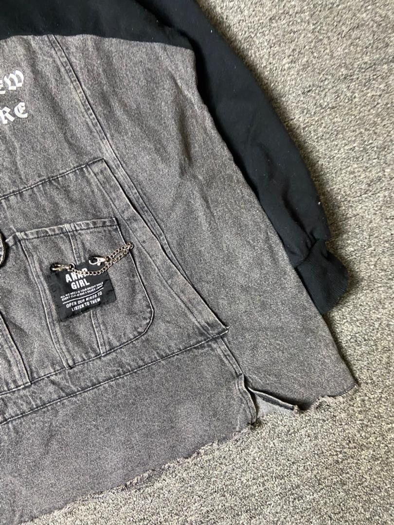 Japanese Brand ANAP GIRL Brand Pullover Denim-Shirt Hoodie (176) Size M / US 6-8 / IT 42-44 - 6 Thumbnail