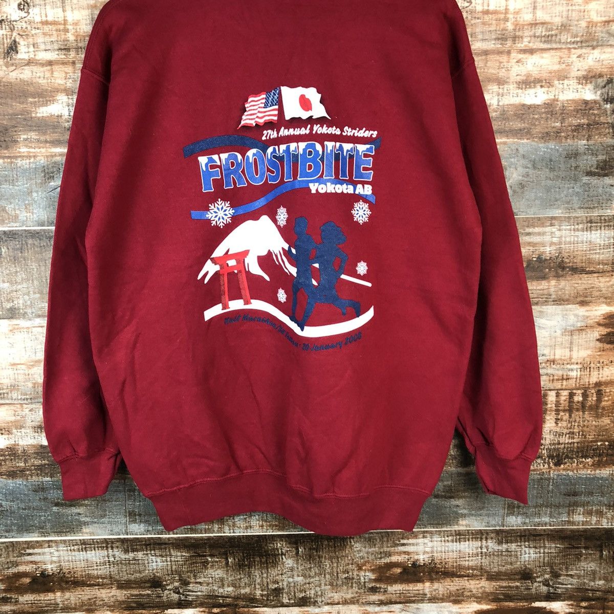 Japanese Brand × Vintage Yokota Strides Running Club Maroon vintage Sweatshirt #A2045 Size US M / EU 48-50 / 2 - 3 Thumbnail