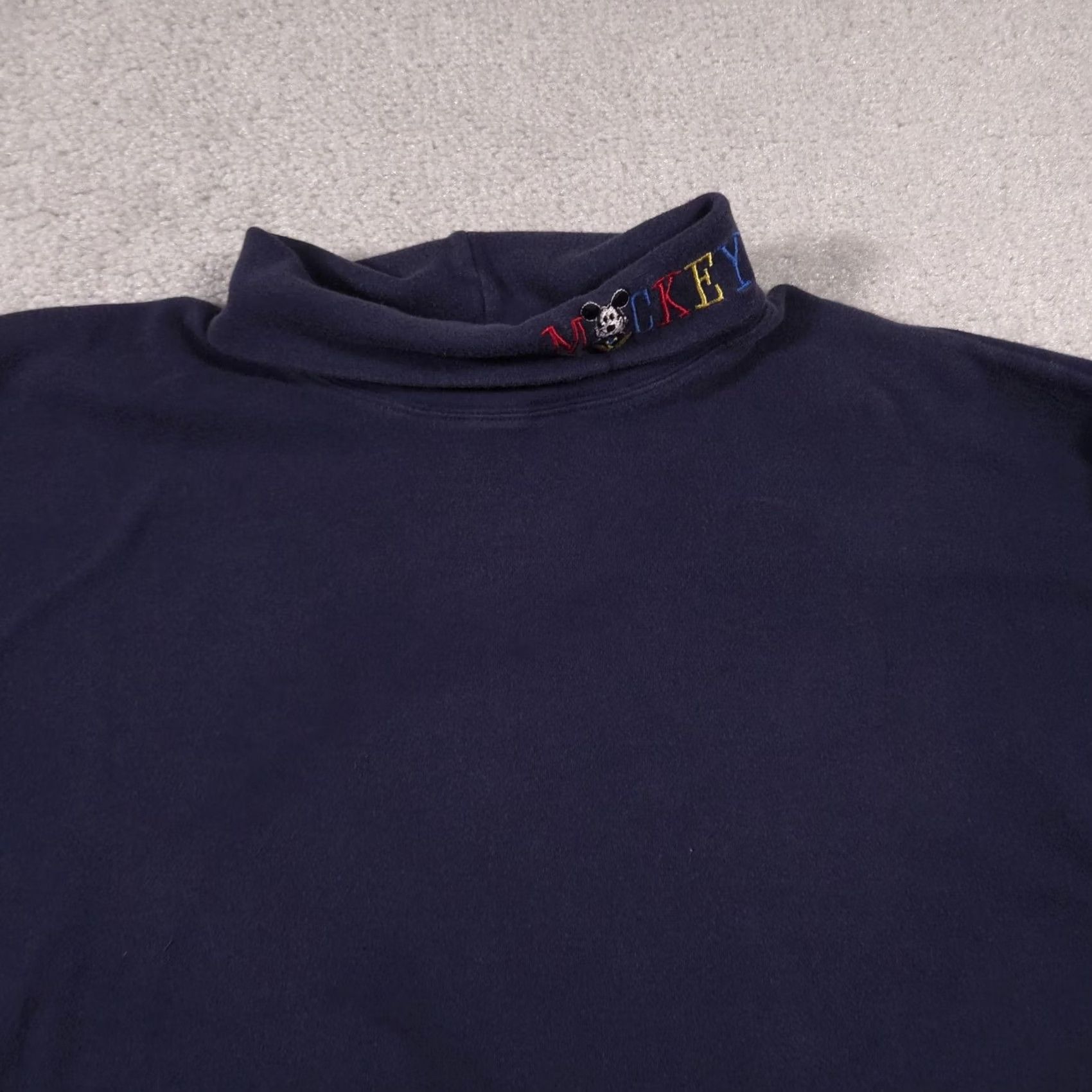 Disney VINTAGE Disney Mickey & Co Sweatshirt Mens XL Navy Mock Neck 90s Style Embroidered Logo Cotton Pullover Size US XL / EU 56 / 4 - 3 Thumbnail