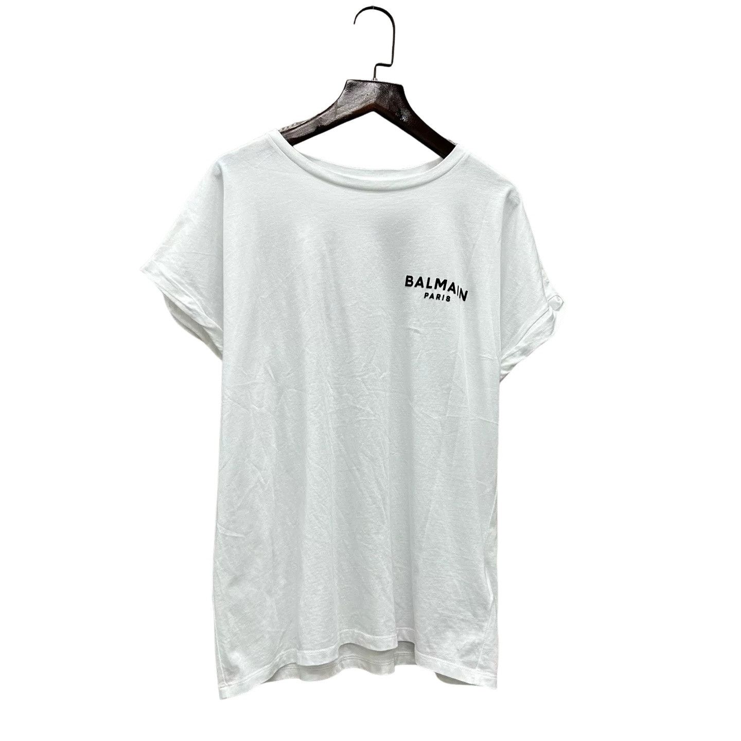 Balmain Balmain Flocked Logo T-Shirt Size XS Size XS / US 0-2 / IT 36-38 - 1 Thumbnail