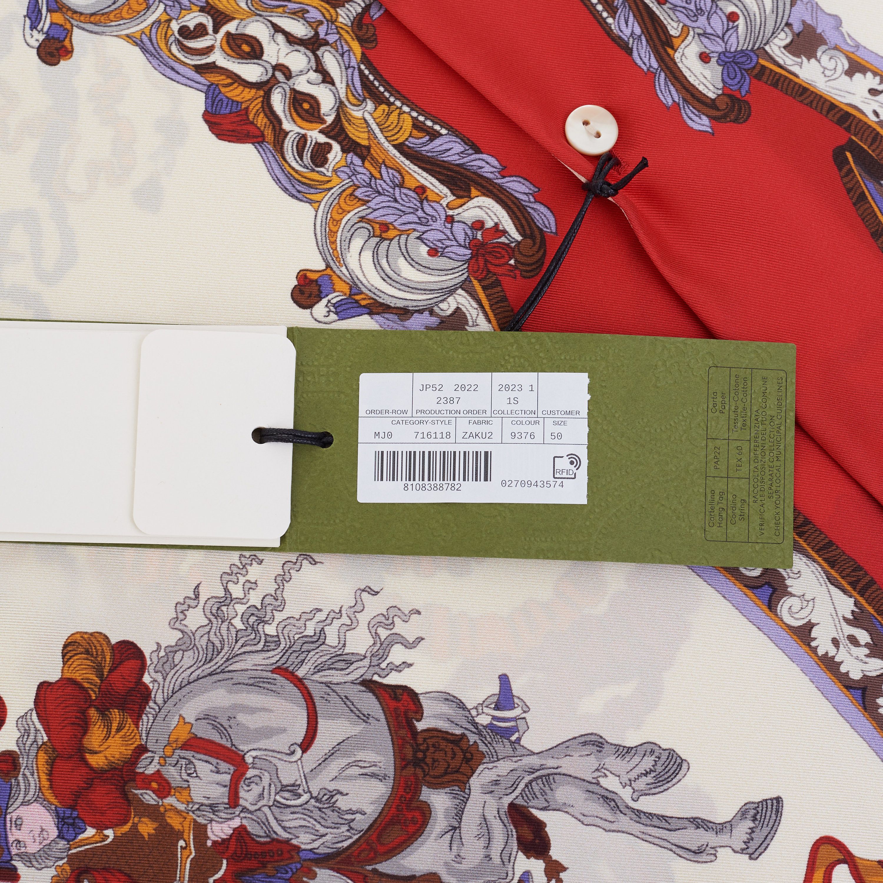 Gucci Bowling Shirt In Ivory And Red Printed Silk Size US M / EU 48-50 / 2 - 11 Thumbnail
