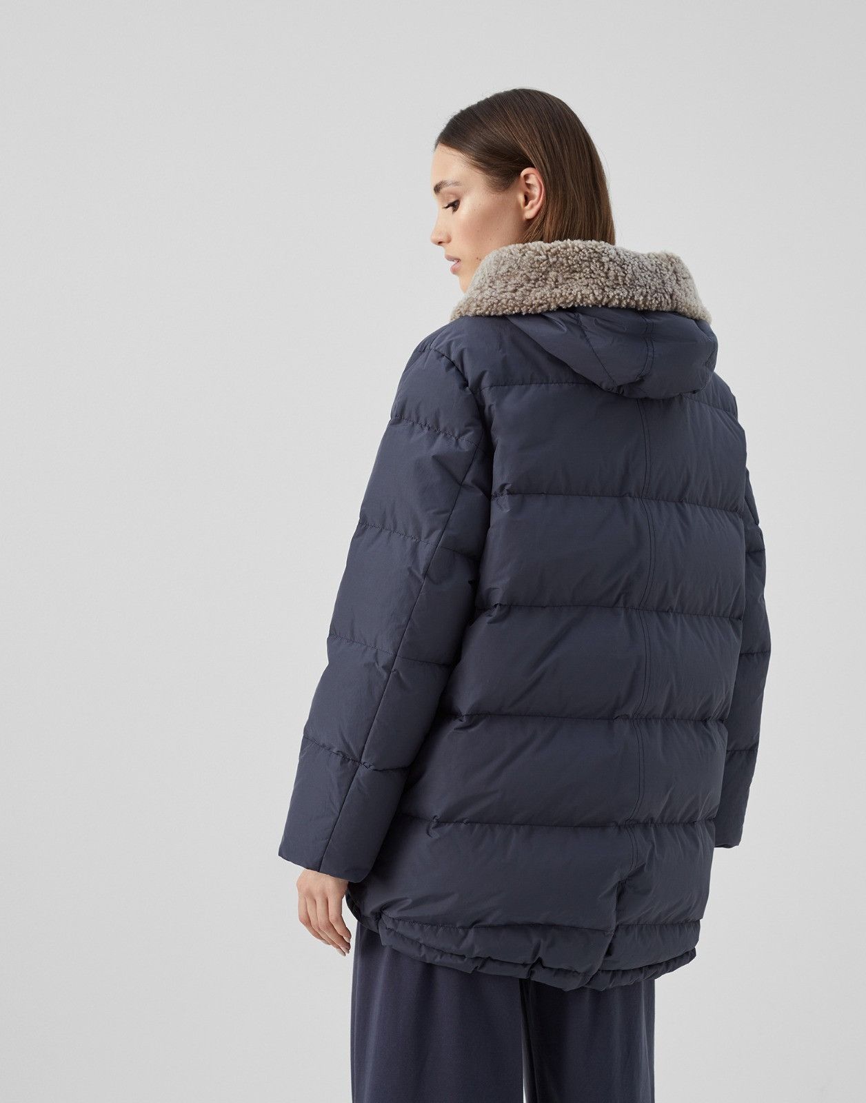 Brunello Cucinelli o1la1rc1a0225 Padded Jacket in Navy Size XL / US 12-14 / IT 48-50 - 2 Thumbnail