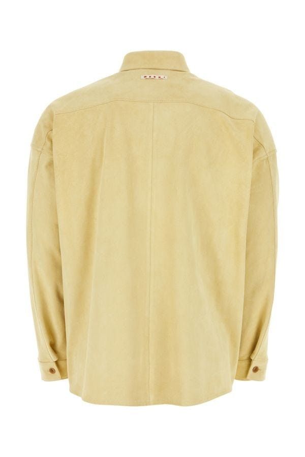 Marni o1w1db11125 Suede Shirt in Pastel Yellow Size US XL / EU 56 / 4 - 2 Thumbnail