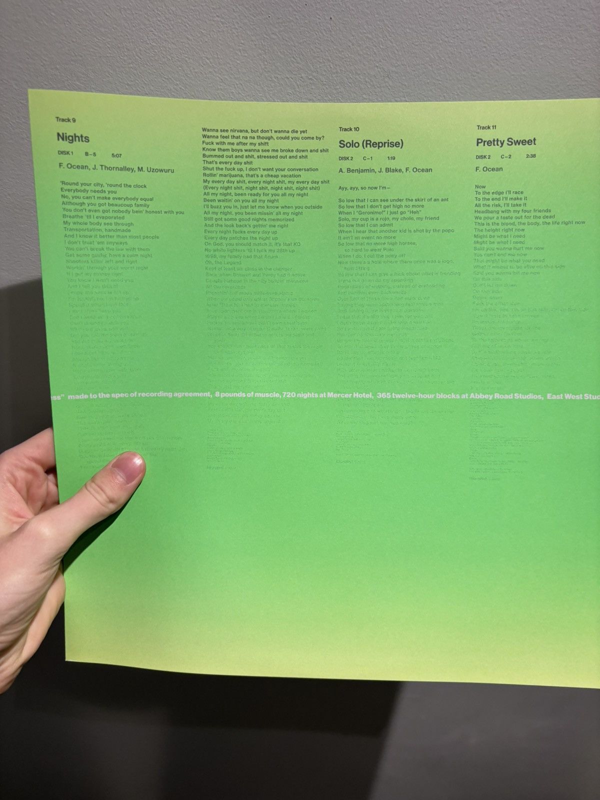 Frank Ocean Frank ocean Blond lyric poster Size ONE SIZE - 2 Thumbnail