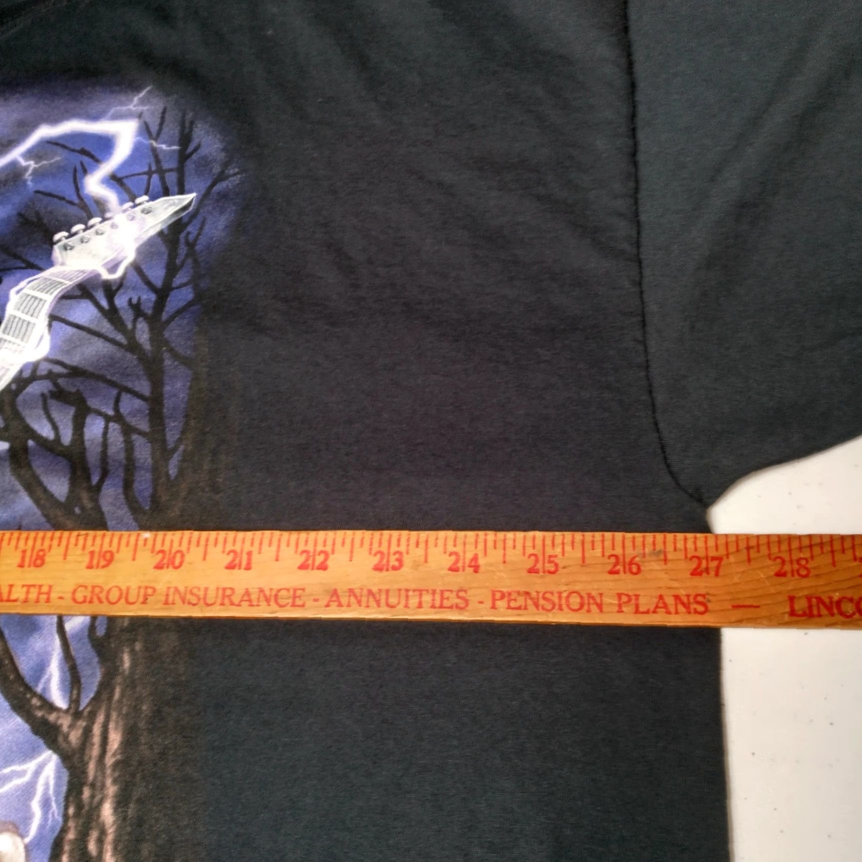 Fruit Of The Loom Skeleton Electric Guitar Shirt 3XL Men Graveyard Heavy Metal Halloween Lightning Size US XXL / EU 58 / 5 - 5 Thumbnail