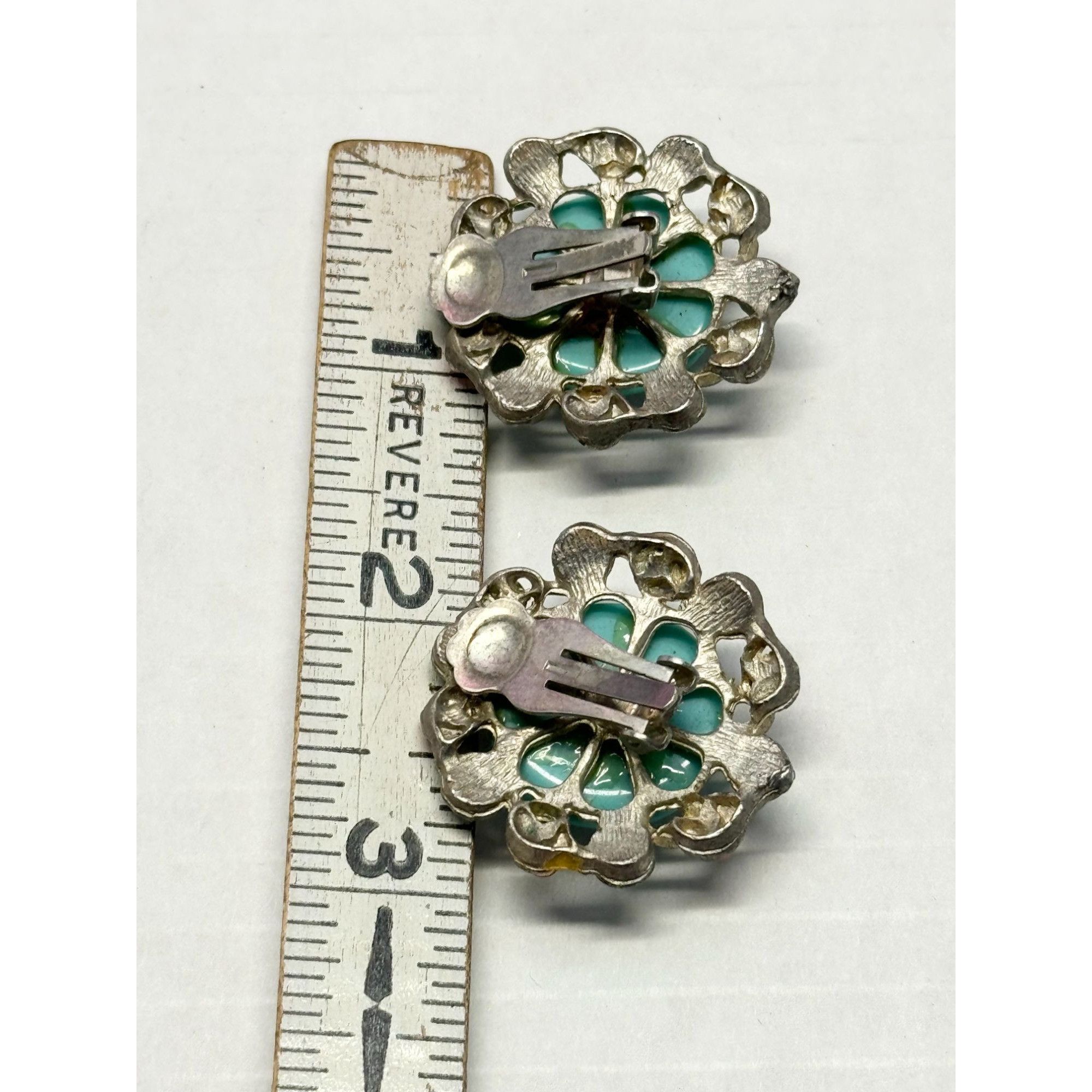 Vintage Vintage turquoise blue glass earrings Size ONE SIZE - 4 Thumbnail