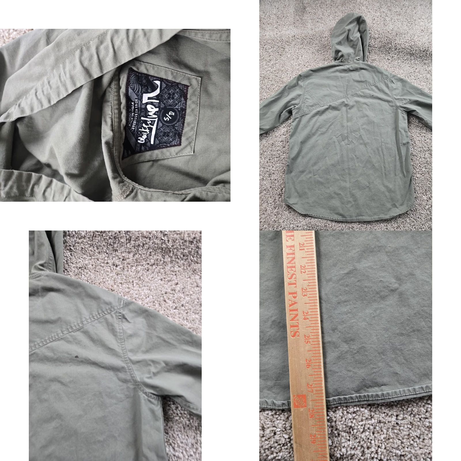 Quiksilver VINTAGE Quiksilver Hooded Shirt Mens Small Green Button Front Casual Long Sleeve Shirt Size US S / EU 44-46 / 1 - 8 Thumbnail