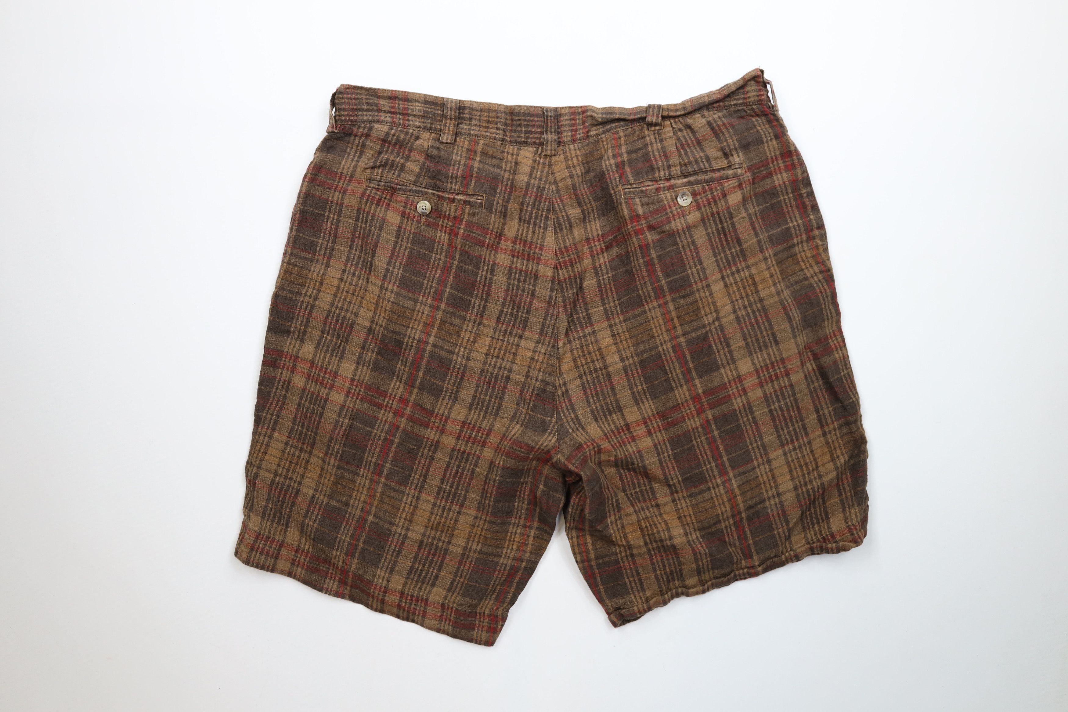 Vintage Vintage 90s Streetwear Linen Golfing Chino Shorts Plaid Size US 38 / EU 54 - 8 Thumbnail