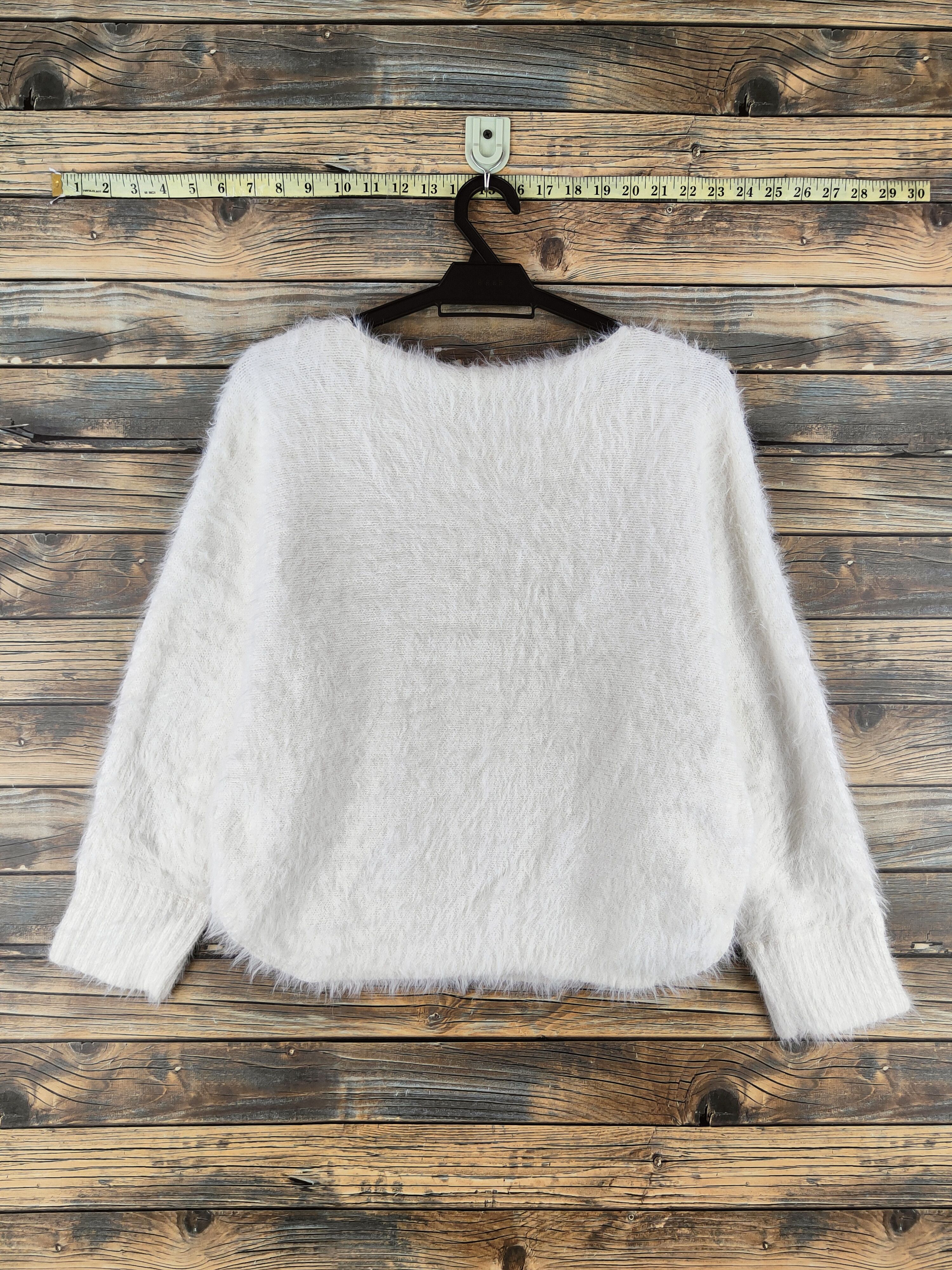 Gap DL Gap White Fur shaggy Mohair Knitwear #46-531 Size XS / US 0-2 / IT 36-38 - 7 Thumbnail