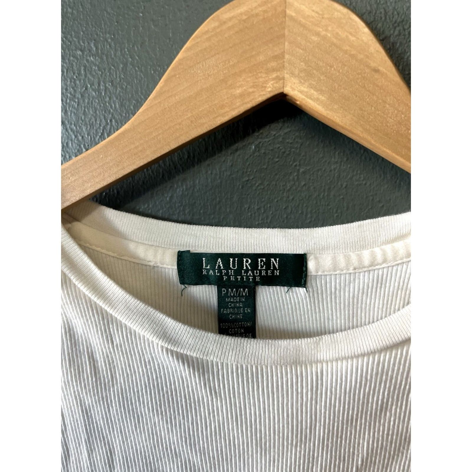 Ralph Lauren Ralph Lauren Petite M Beige Rib Knit Top Leather Zipper Shoulders Shirt Womens PM Beige Zipper Knit 100% Cotton Casual Business Size M / US 6-8 / IT 42-44 - 3 Thumbnail