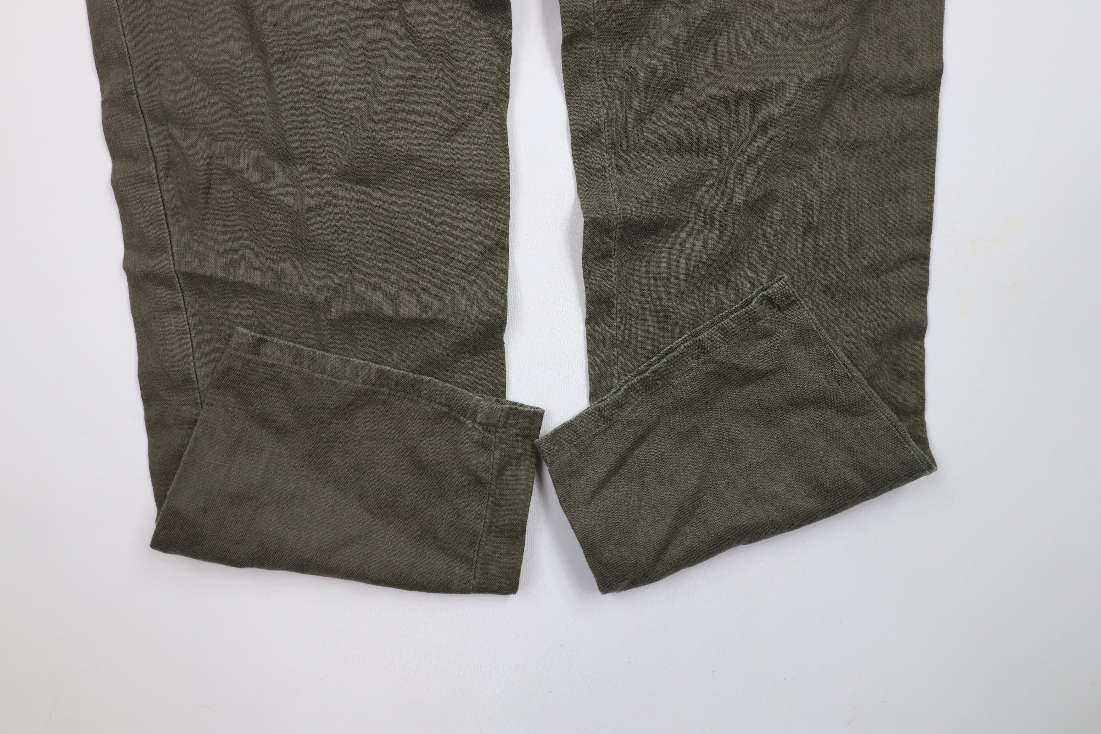 Ralph Lauren × Vintage Vintage 90s Ralph Lauren Relaxed Fit Linen Chino Pants Green Size 32" / US 10 / IT 46 - 5 Thumbnail