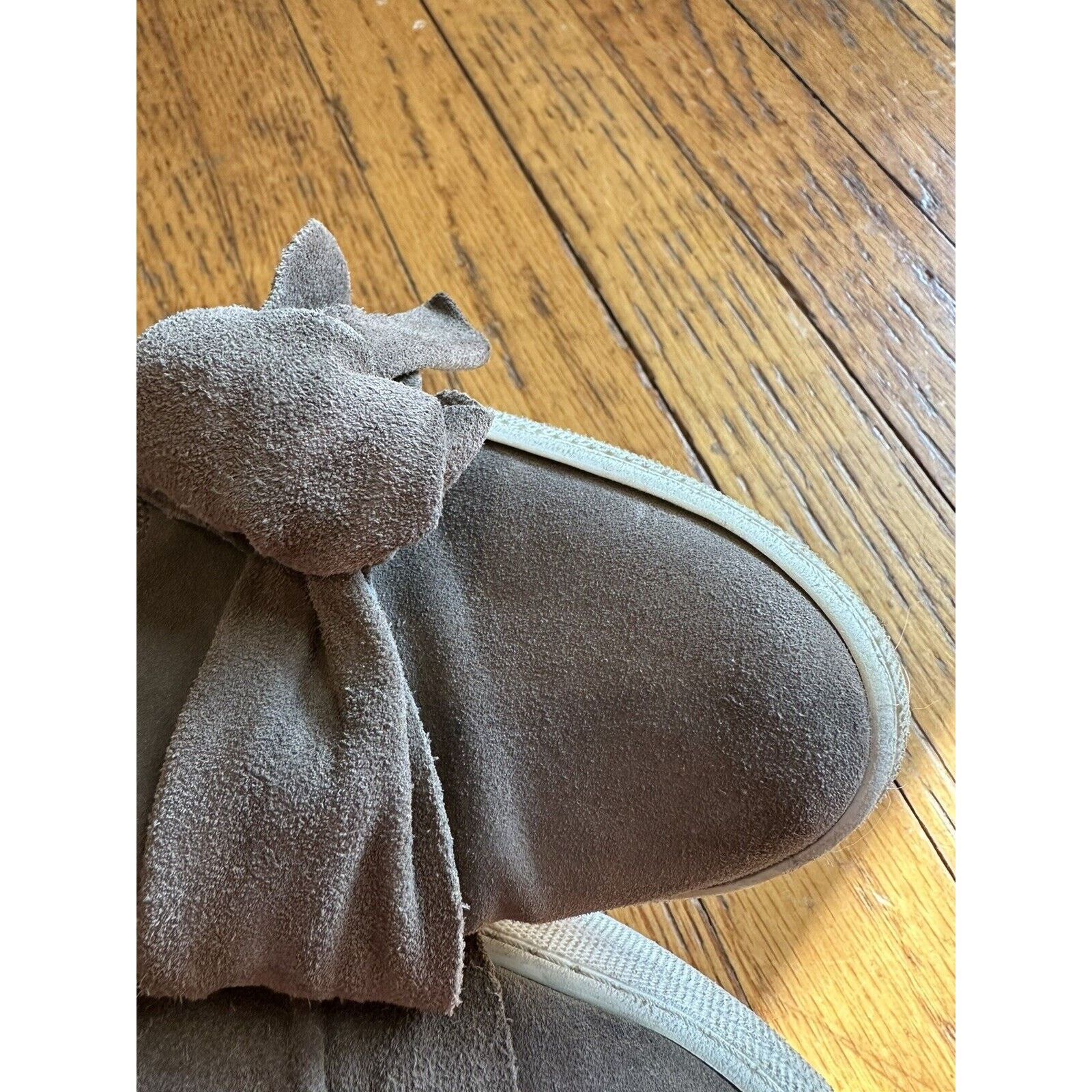 Other Sesto Meucci Suede Sneaker Bow Dark Taupe Slip On Size 8M Size US 8 / IT 38 - 4 Thumbnail