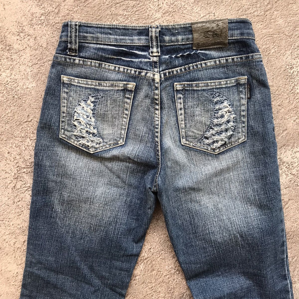 Vintage Vintage 90s Distressed Flared Jeans Grunge Low Rise Slim 27 Size 27" / US 4 / IT 40 - 6 Thumbnail