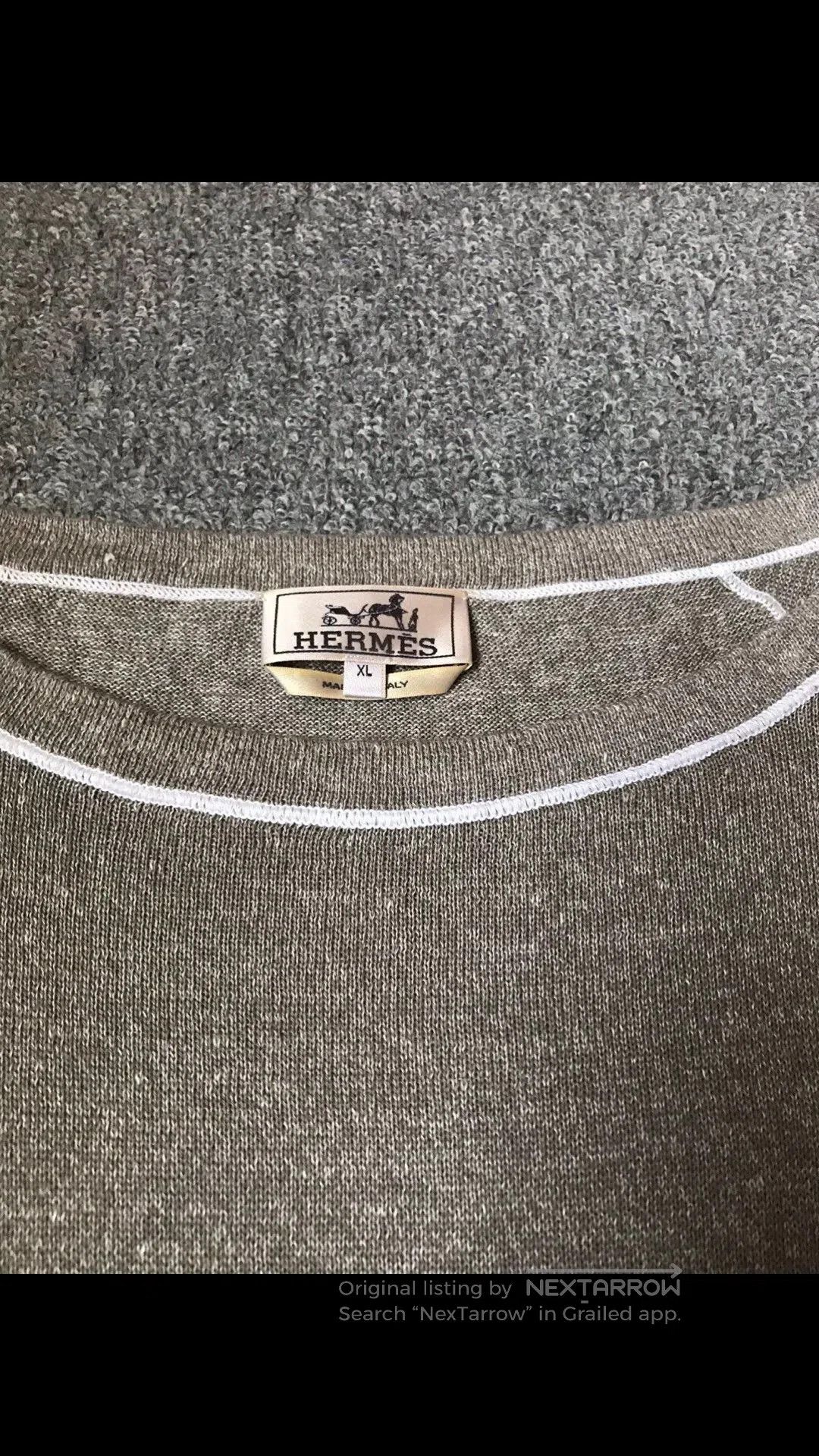 Hermes Beige Sweatshirt with Contrast Stitching - XL. Size US XL / EU 56 / 4 - 4 Thumbnail