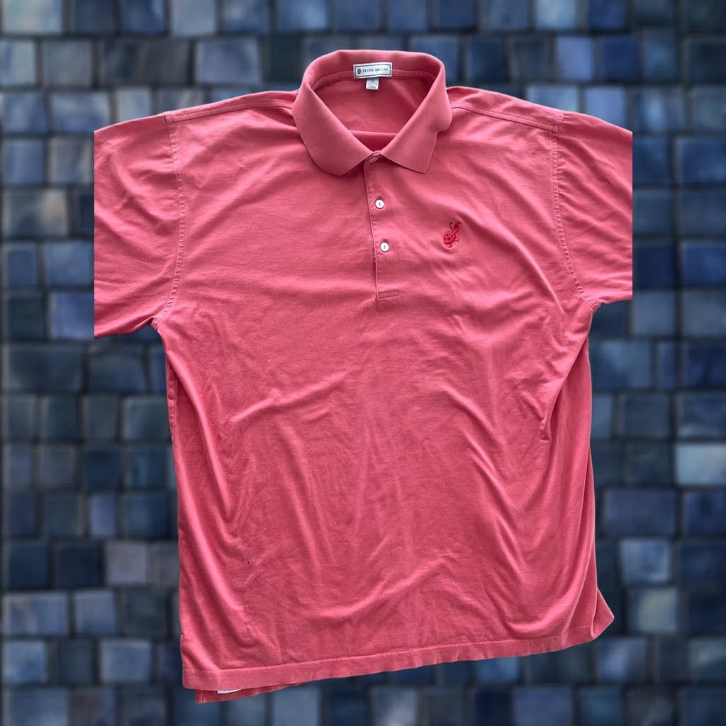 Peter Millar VINTAGE Peter Millar Loxahatchee Golf Polo Shirt Mens XL Coral Cotton *stain* Size US XL / EU 56 / 4 - 1 Thumbnail