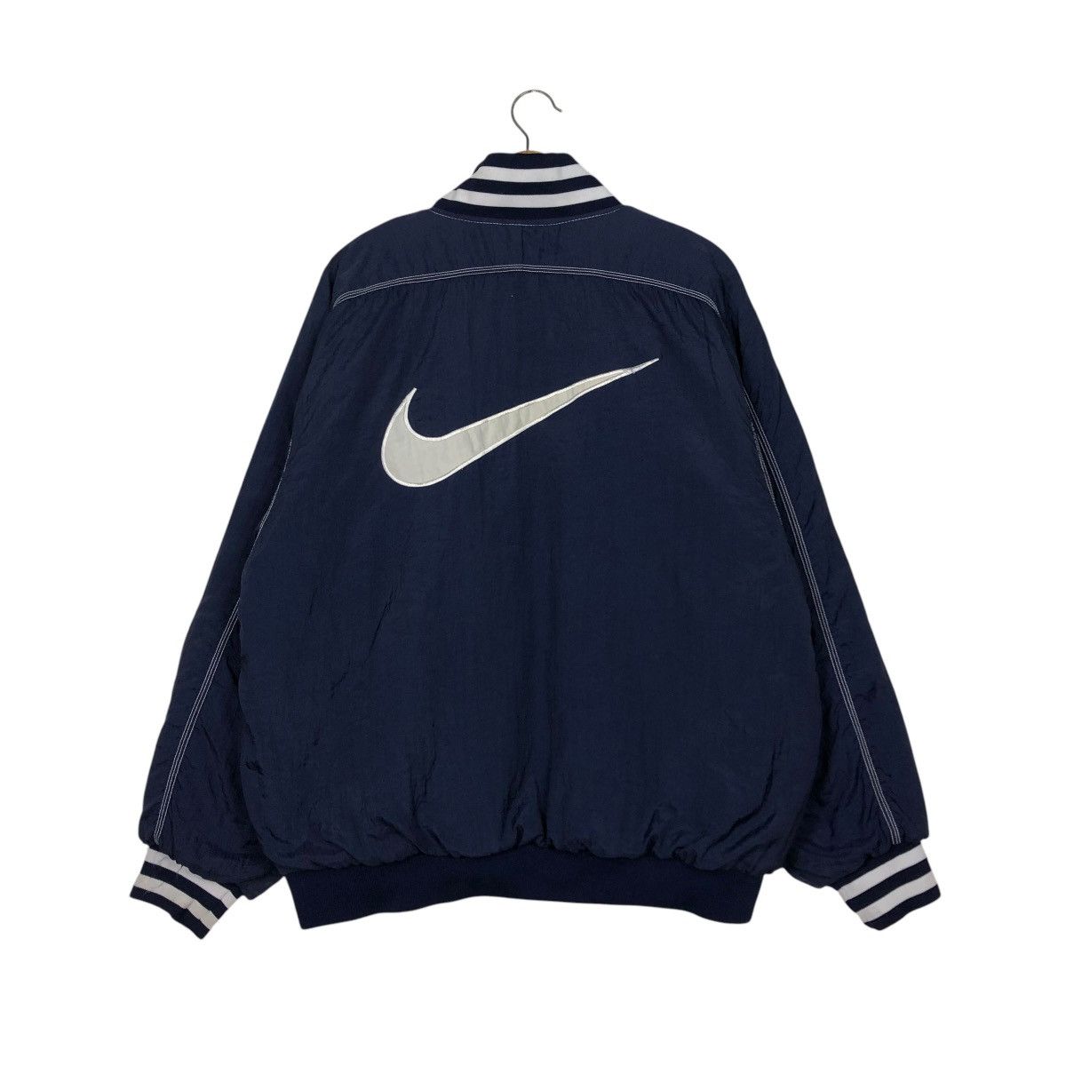 Nike 🔥VINTAGE BOMBER JACKET NIKE HALF ZIPPER BIG SWOOSH Size US M / EU 48-50 / 2 - 1 Thumbnail