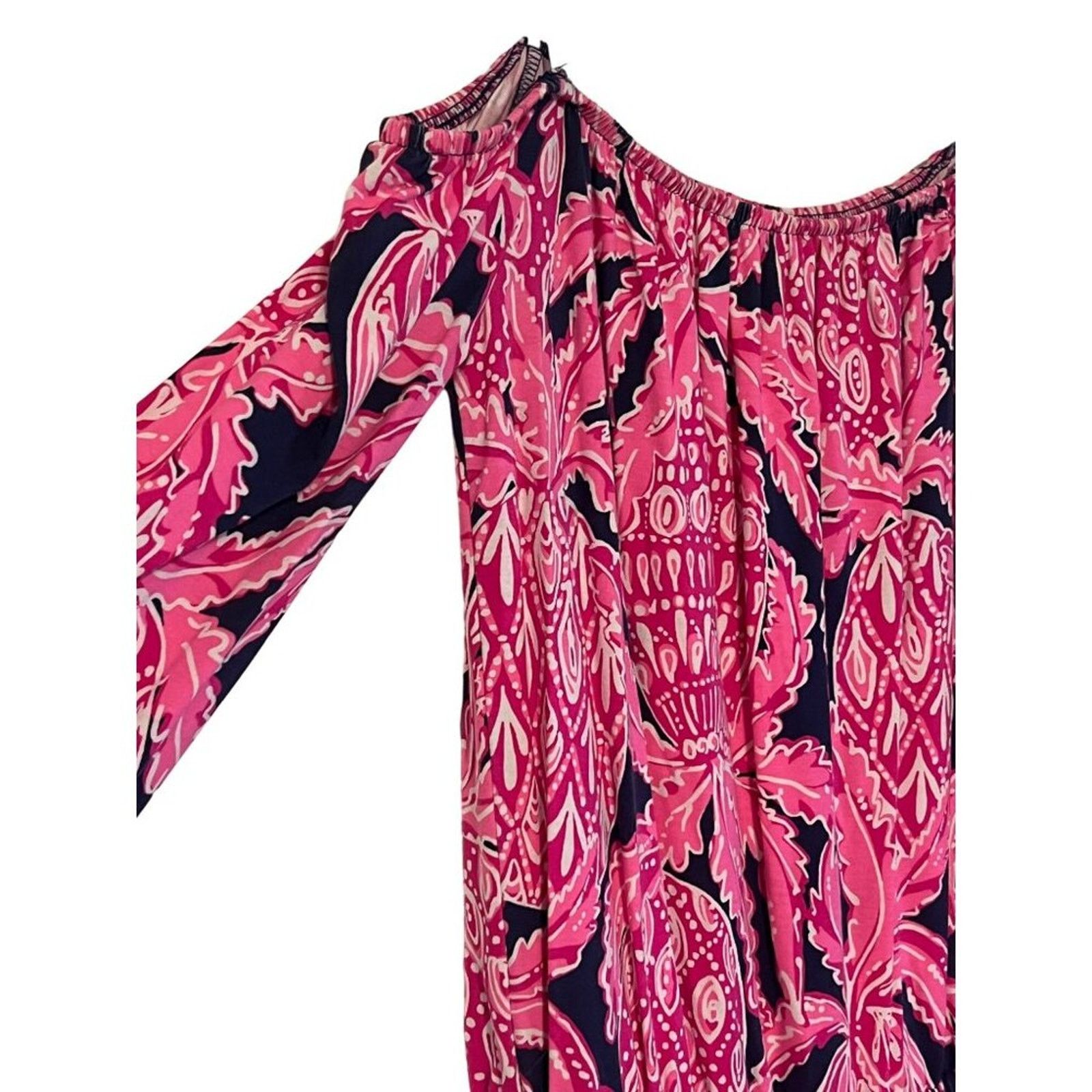 Lilly Pulitzer Lilly Pulitzer Lana Off-The-Shoulder Romper Coco Safari Size 26" / US 2 / IT 38 - 6 Thumbnail