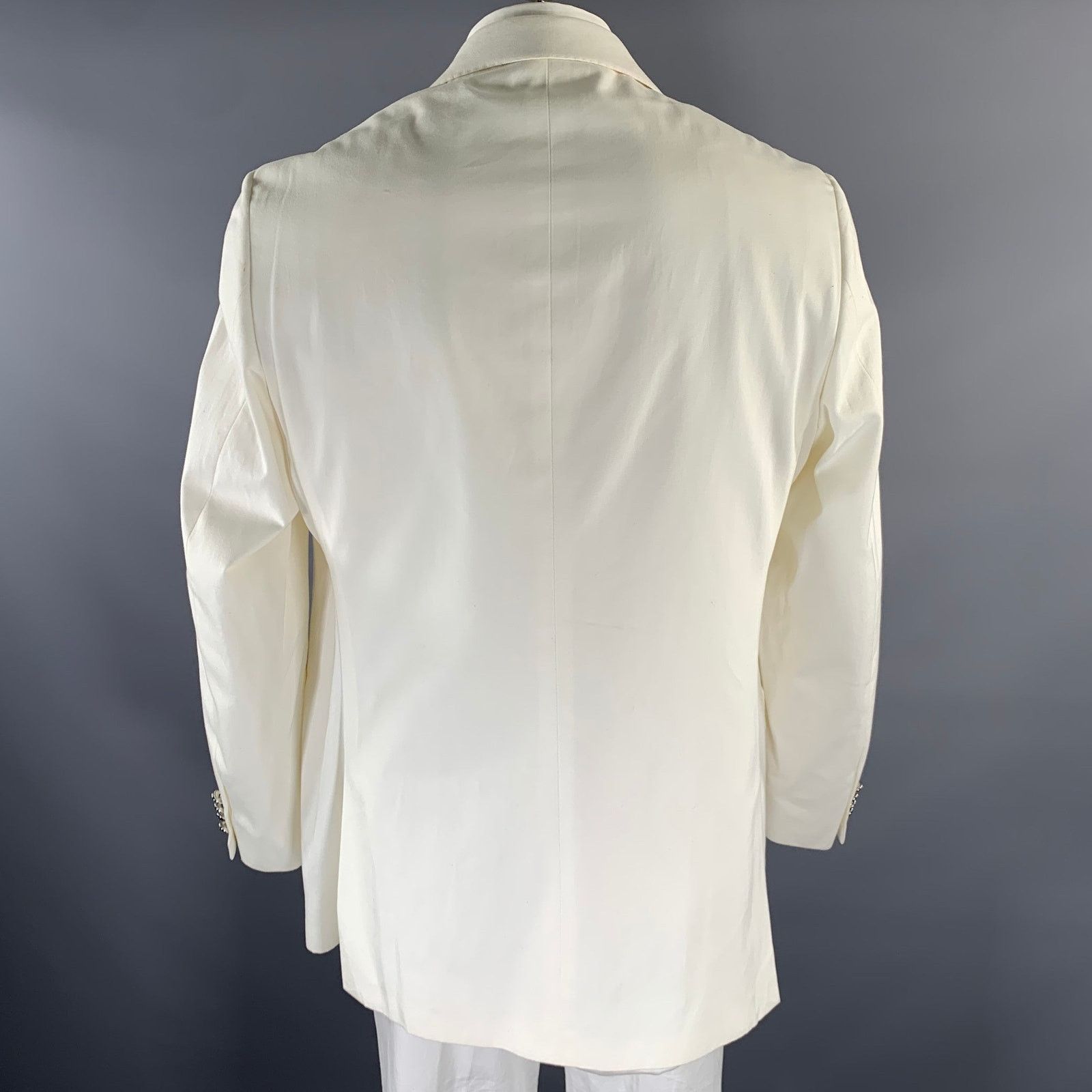 Ralph Lauren RALPH LAUREN Size 46 White Cotton Notch Lapel Sport Coat Size 46L - 4 Thumbnail