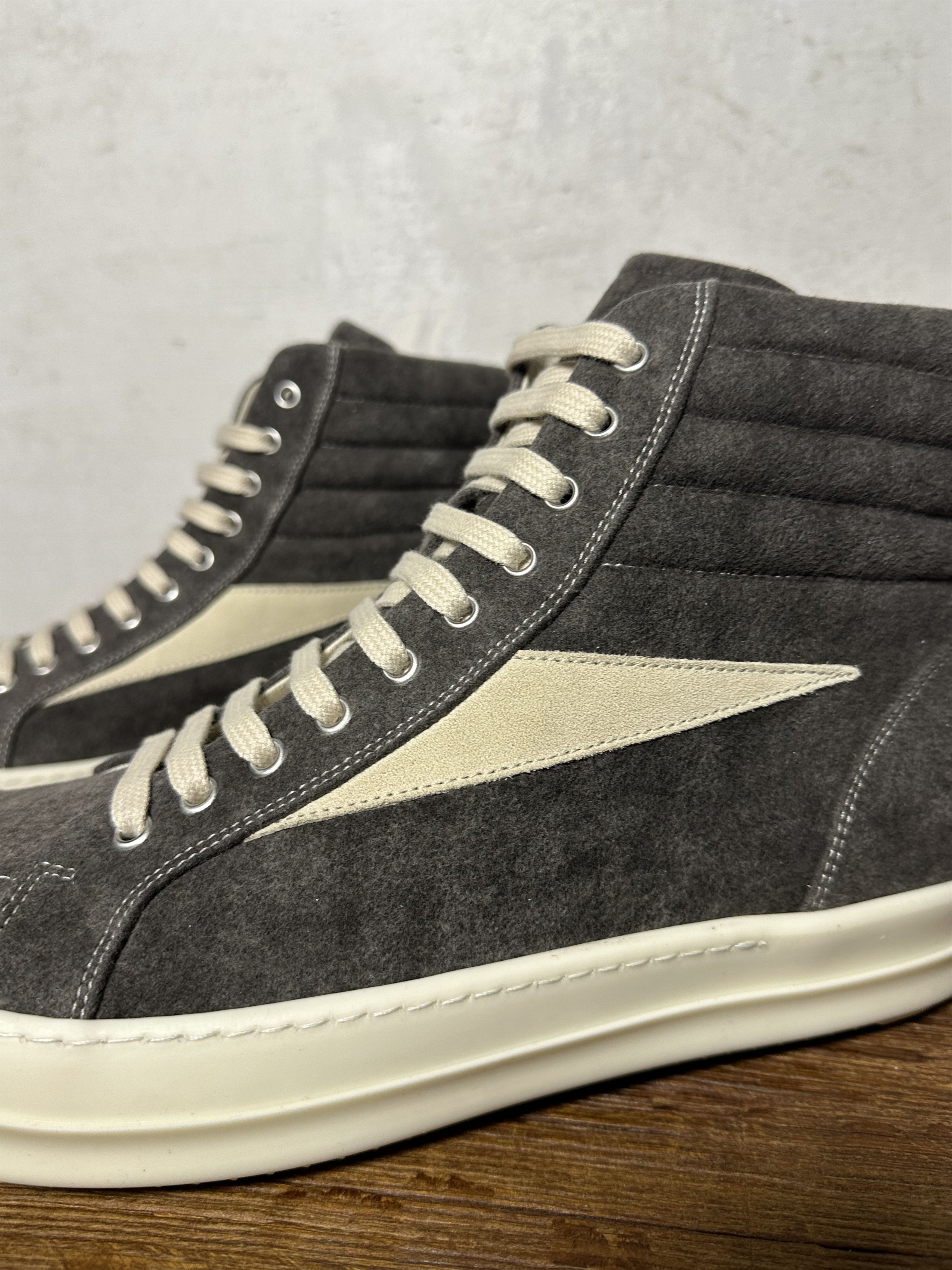 Rick Owens Drkshdw Rick Owens DRKSHDW Vitnage High Top Sneakers Dust Size US 12 / EU 45 - 8 Thumbnail