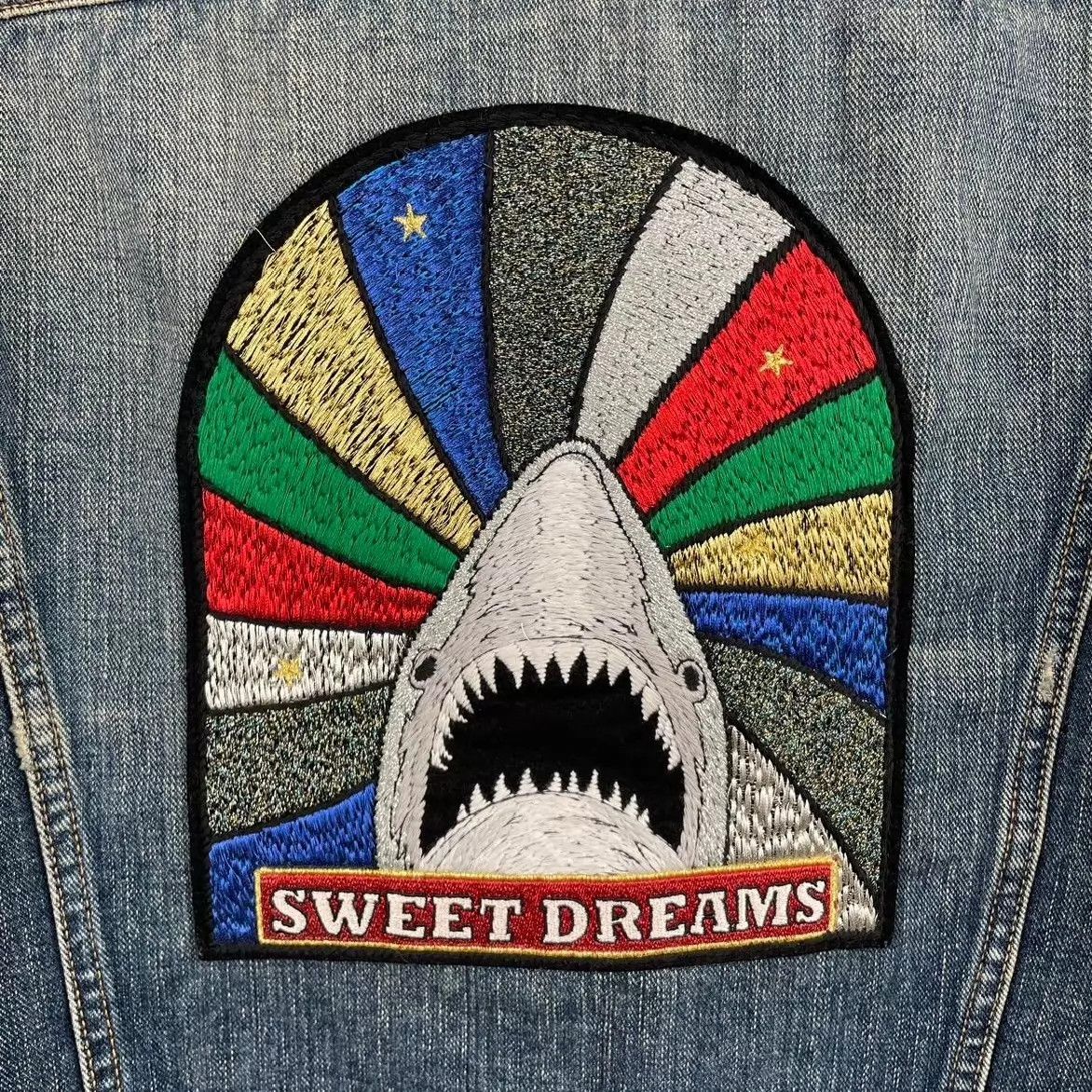 Yves Saint Laurent YSL Rainbow Shark Denim Jacket L Size US L / EU 52-54 / 3 - 7 Thumbnail