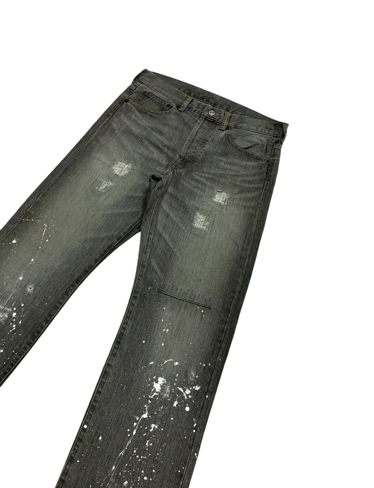 Japanese Brand Vintage Takeo Kokuchi Split Paint Inspired Number Nine Denim Size US 32 / EU 48 - 2 Thumbnail