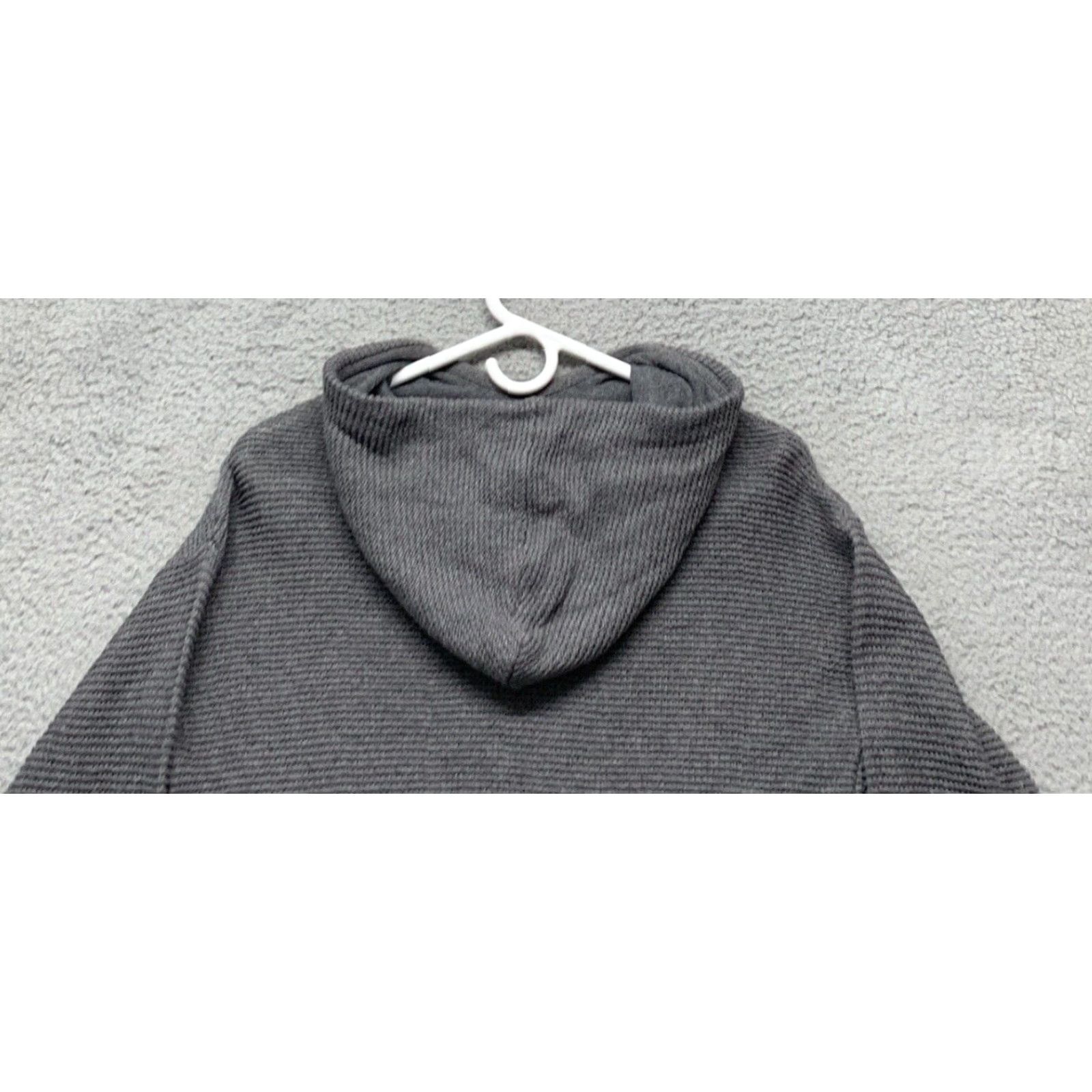 Vintage All in Motion Womens Gray Cropped Hooded Sweater Top XS 3" Slits NWOT Cotton Poly Knit Open-Knit Pullover Hoodie Christmas Fall Winter Womens Size XS / US 0-2 / IT 36-38 - 5 Thumbnail