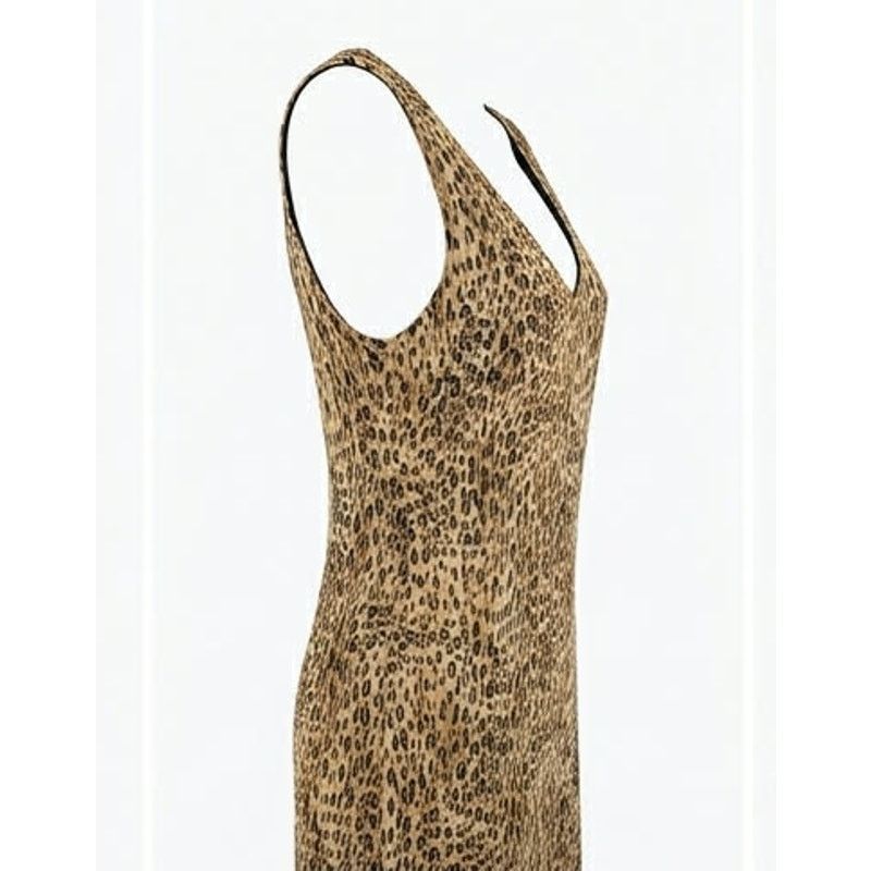 Other VINTAGE Enfocus Studio Leopard Dress Sleeveless Ruffle Small Size S / US 4 / IT 40 - 5 Thumbnail
