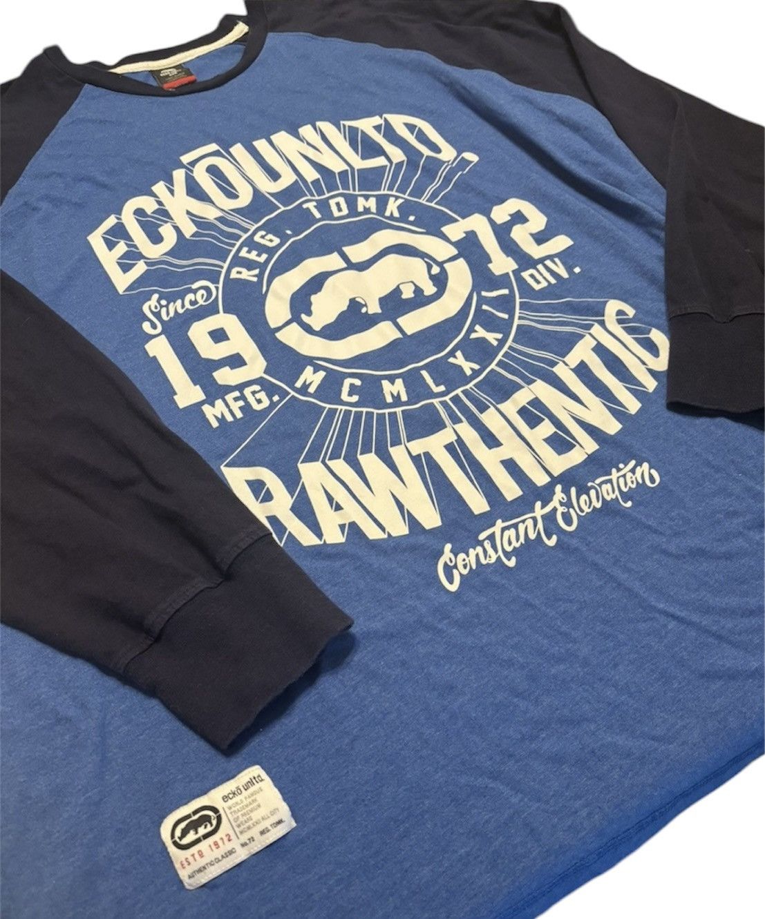 Ecko Unltd. Big & Tall Ecko Unlimited blue graphic tee raglan sleeve Size US XXL / EU 58 / 5 - 3 Thumbnail