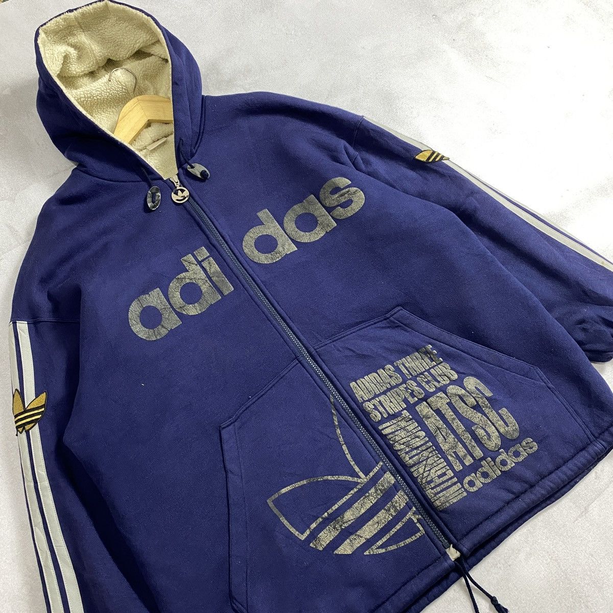 Adidas Vintage 90’s Hiphop Adidas Ziphoodie Size US M / EU 48-50 / 2 - 2 Thumbnail
