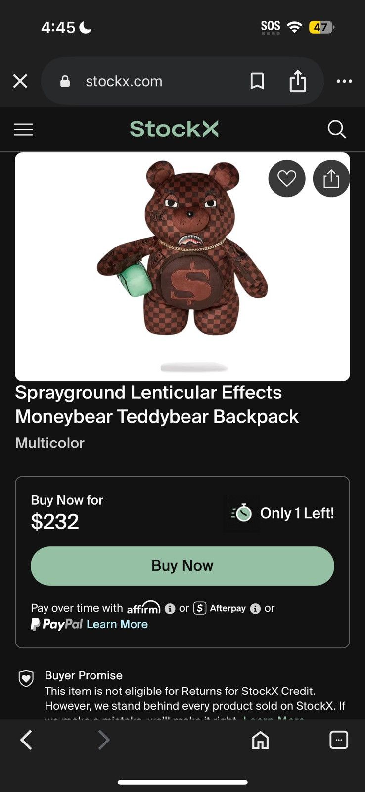 Sprayground sprayground bear lenticular effects moneybear backpack Size ONE SIZE - 1 Thumbnail
