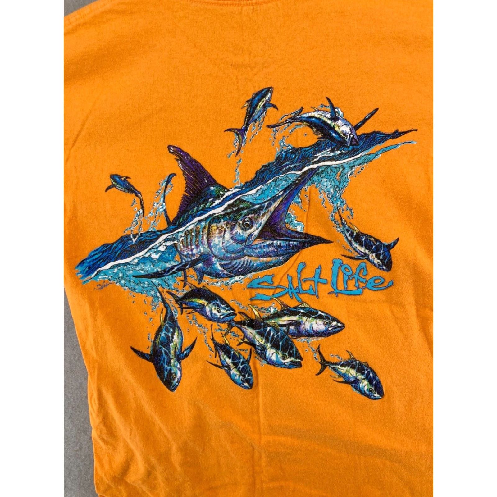 Vintage Salt Life Men's T-Shirt Small Orange Sailfish Graphic Pocket Outdoor Cotton Jersey 2020s Men Size US S / EU 44-46 / 1 - 7 Thumbnail