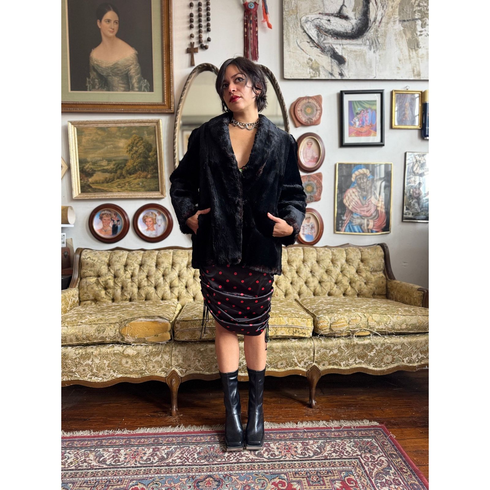 Vintage Vintage Black Winter Fur by Witch and Wolf Size Large Size L / US 10 / IT 46 - 2 Thumbnail